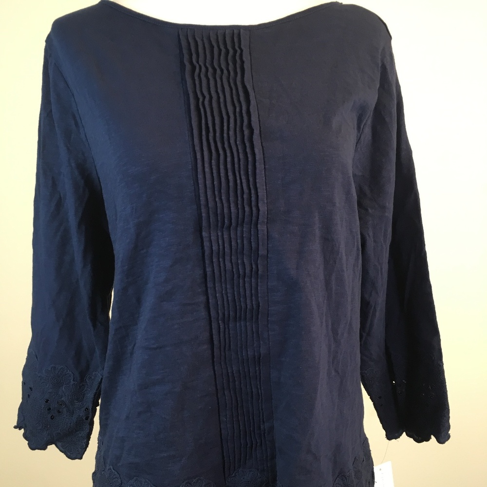 Charter Club Lace Eyelet 3/4 sleeve Size PL
